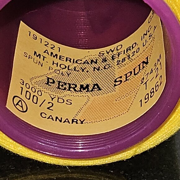 American & Efird Thread Lot Canary Yellow 2 @ 3000 Yard Spools Perma Polyester - Picture 4 of 5